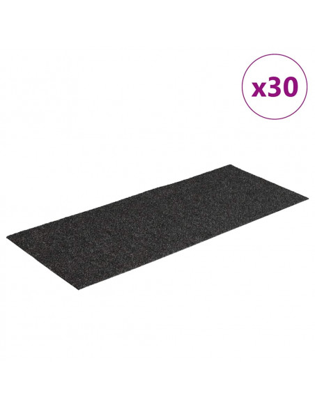 Tappetini per Scale Autoadesivi 30 pz Antracite 60x25 cm