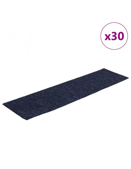 Tappetini per Scale Autoadesivi 30 pz Grigio Blu 76x20 cm