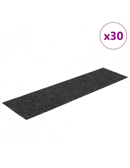 Tappetini per Scale Autoadesivi 30 pz Antracite 76x20 cm