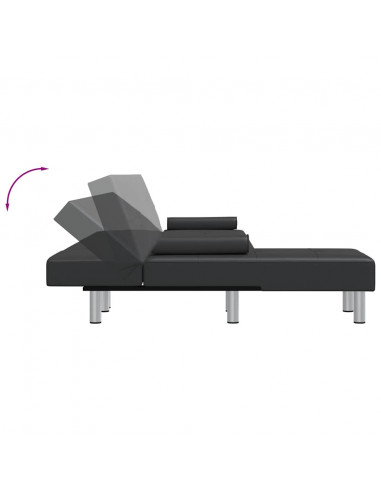 Divano Letto a L Nero 255x140x70 cm in Similpelle