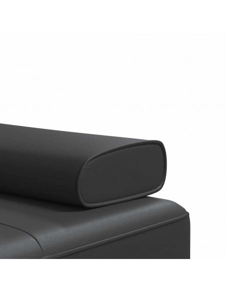 Divano Letto a L Nero 255x140x70 cm in Similpelle