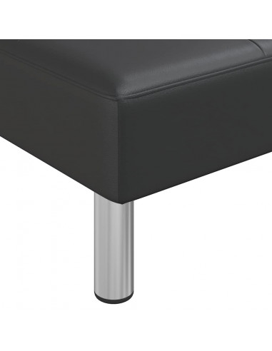 Divano Letto a L Nero 255x140x70 cm in Similpelle