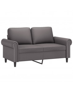 Set di Divani 3 pz con Cuscini Grigio in Similpelle 2