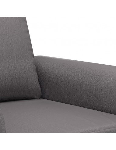 Set di Divani 3 pz con Cuscini Grigio in Similpelle