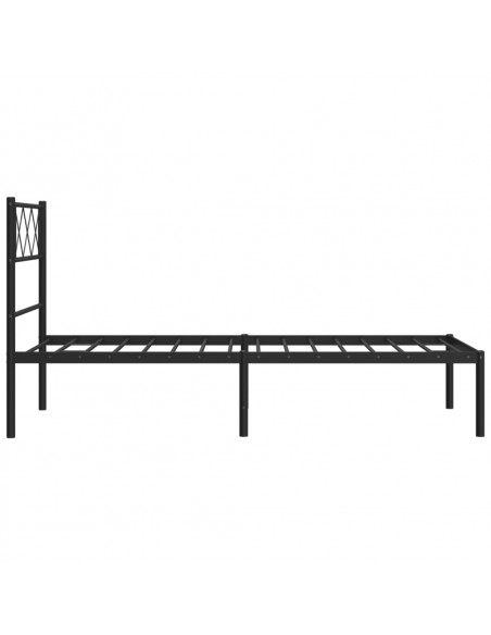 Giroletto con Testiera in Metallo Nero 90x190 cm