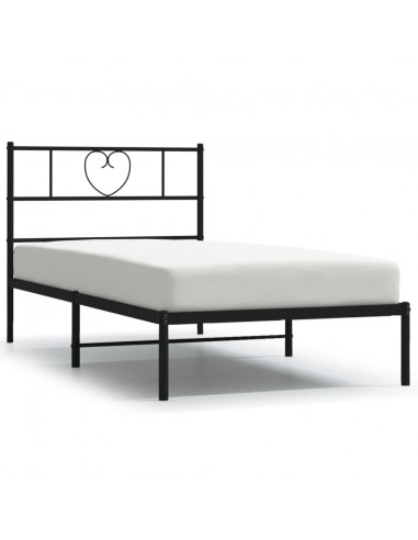 Giroletto con Testiera Metallo Nero 100x200 cm