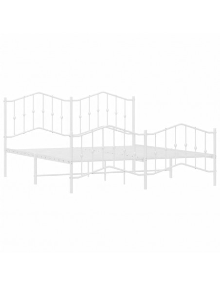 Giroletto con Testiera e Pediera Metallo Bianco 180x200 cm