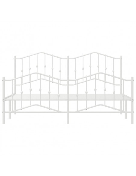 Giroletto con Testiera e Pediera Metallo Bianco 180x200 cm