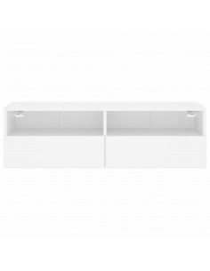 Mobile TV a Parete Bianco 100x30x30 cm in Legno Multistrato