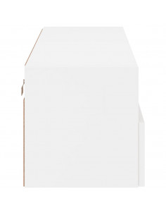 Mobile TV a Parete Bianco 100x30x30 cm in Legno Multistrato 2