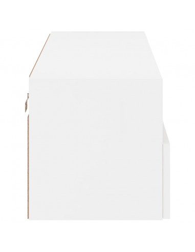 Mobile TV a Parete Bianco 100x30x30 cm in Legno Multistrato
