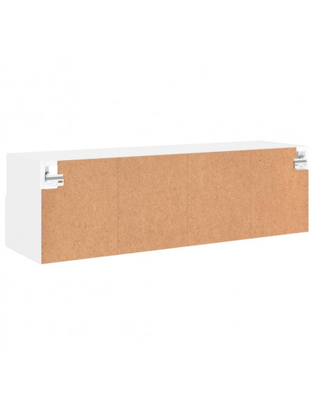 Mobile TV a Parete Bianco 100x30x30 cm in Legno Multistrato
