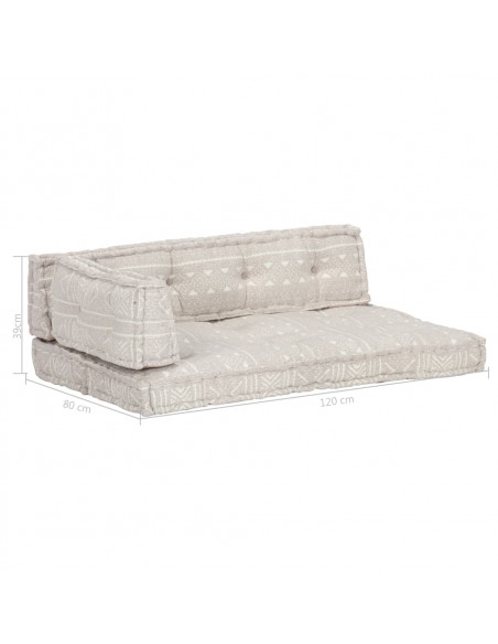 Cuscino per Divani Pallet Marrone Chiaro in Tessuto Patchwork