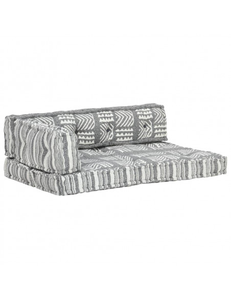 Cuscino per Divani Pallet Grigio in Tessuto Patchwork