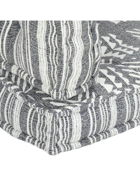 Cuscino per Divani Pallet Grigio in Tessuto Patchwork