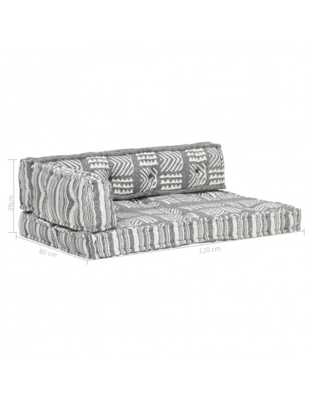 Cuscino per Divani Pallet Grigio in Tessuto Patchwork