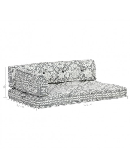 Cuscino per Divani Pallet Grigio Chiaro in Tessuto Patchwork