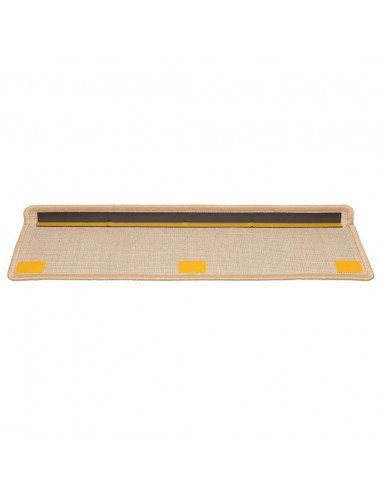 Tappetini per scale 20 pz 65x21x4 cm Crema Bordo rettangolare