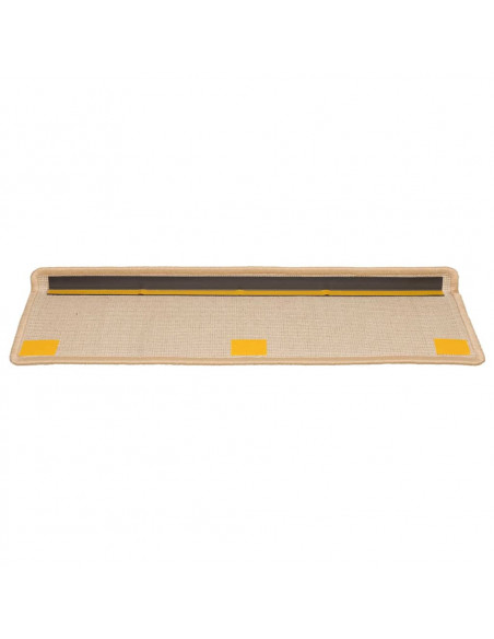 Tappetini per scale 20 pz 65x21x4 cm Crema Bordo rettangolare