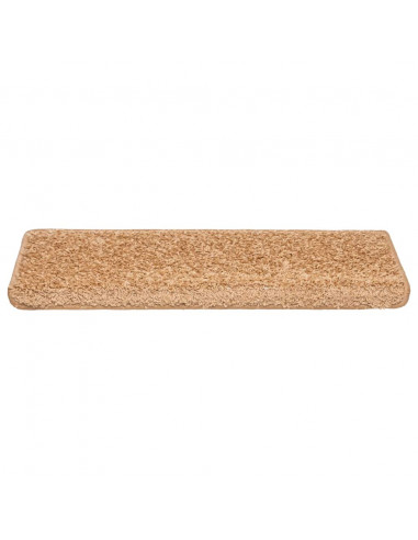 Tappetini per scale 20 pz 65x21x4 cm Beige Bordo rettangolare