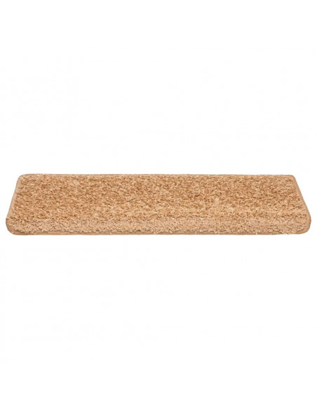 Tappetini per scale 20 pz 65x21x4 cm Beige Bordo rettangolare