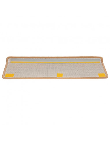 Tappetini per scale 20 pz 65x21x4 cm Beige Bordo rettangolare
