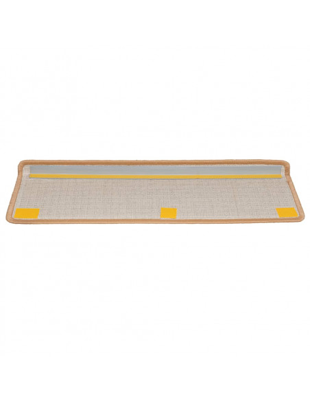 Tappetini per scale 20 pz 65x21x4 cm Beige Bordo rettangolare