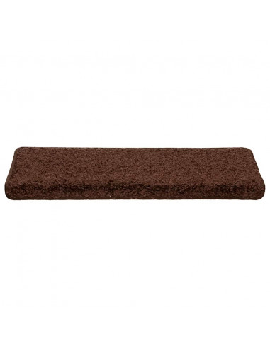 Tappetini per scale 20 pz 65x21x4 cm Marrone Bordo rettangolare
