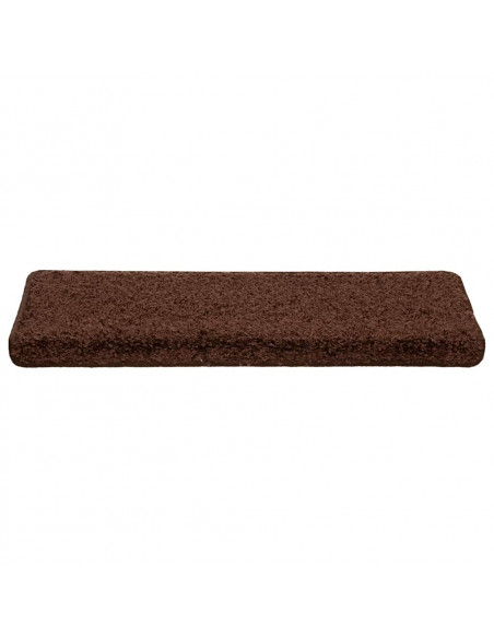 Tappetini per scale 20 pz 65x21x4 cm Marrone Bordo rettangolare