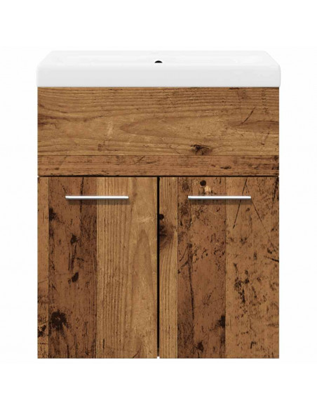 Set Mobili da Bagno 2 pz Legno Antico in Legno Multistrato