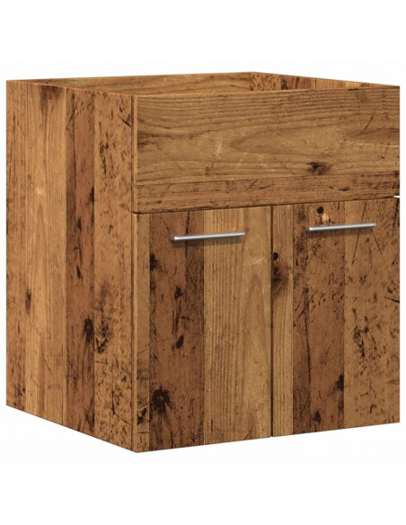Set Mobili da Bagno 2 pz Legno Antico in Legno Multistrato