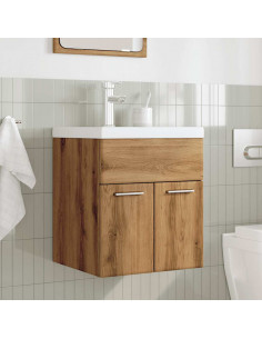 Set Mobili da Bagno 2 pz Rovere Artigianale Legno Multistrato 2