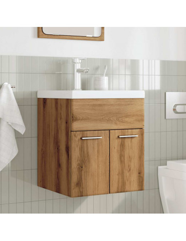 Set Mobili da Bagno 2 pz Rovere Artigianale Legno Multistrato