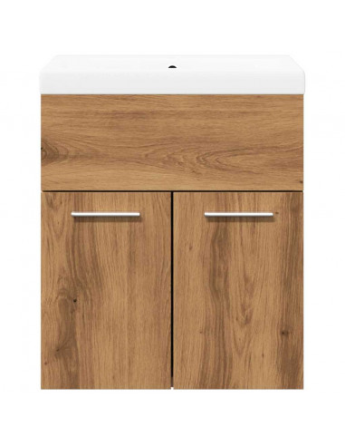 Set Mobili da Bagno 2 pz Rovere Artigianale Legno Multistrato