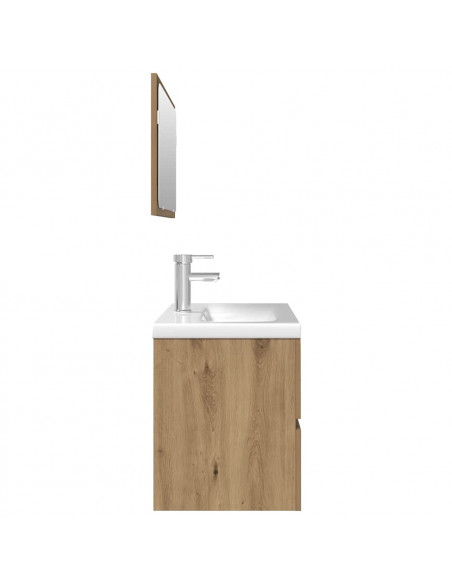 Set Mobili da Bagno 3 pz Rovere Artigianale Legno Multistrato