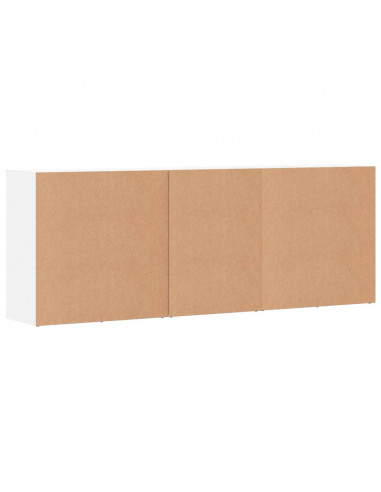 Credenze 3 pz Bianco in Legno Multistrato