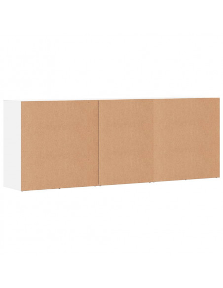 Credenze 3 pz Bianco in Legno Multistrato