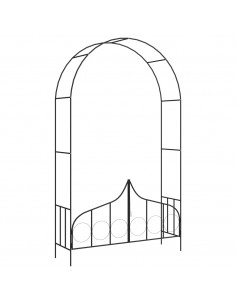 Arco da Giardino con Porta Nero 138x40x238 cm in Ferro