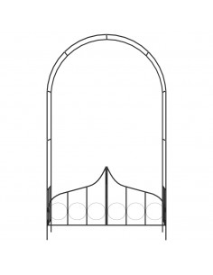 Arco da Giardino con Porta Nero 138x40x238 cm in Ferro 2