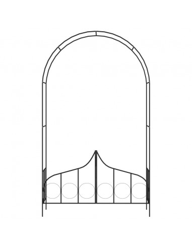 Arco da Giardino con Porta Nero 138x40x238 cm in Ferro