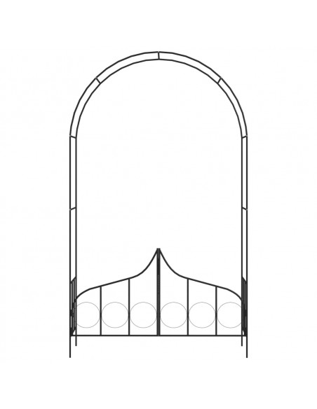 Arco da Giardino con Porta Nero 138x40x238 cm in Ferro