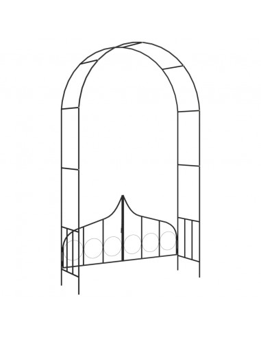 Arco da Giardino con Porta Nero 138x40x238 cm in Ferro
