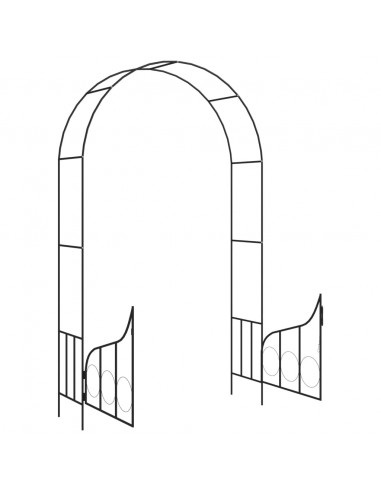 Arco da Giardino con Porta Nero 138x40x238 cm in Ferro