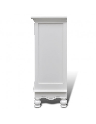 Armadietto in Legno con 2 Ante e 1 Cassetto Bianco