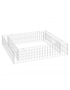 Gabbione Letto Rialzato in Acciaio Zincato 100x100x20 cm