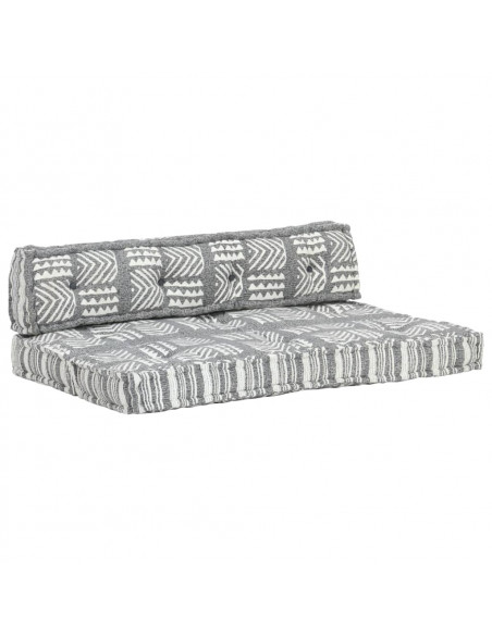 Cuscino per Divani a Pallet Grigio in Tessuto Patchwork
