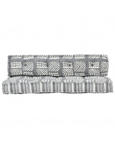 Cuscino per Divani a Pallet Grigio in Tessuto Patchwork 2