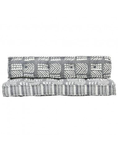 Cuscino per Divani a Pallet Grigio in Tessuto Patchwork