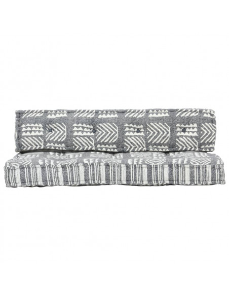 Cuscino per Divani a Pallet Grigio in Tessuto Patchwork