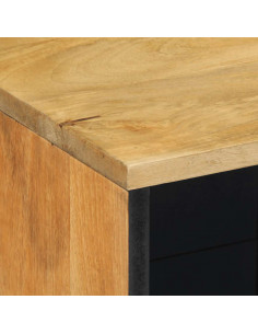 Credenza Marrone 80x33x75 cm in Legno Massello di Mango 2